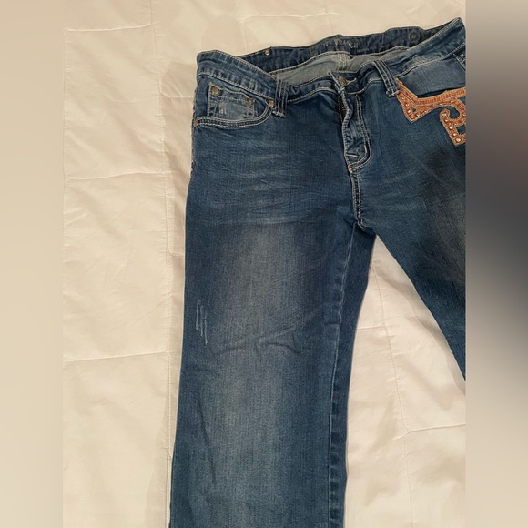 NWOT Montana West Trinity Ranch bootcut, blingy, stretchy jeans size 15x34 - Picture 6 of 9